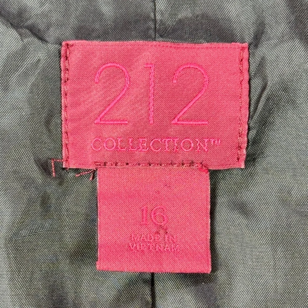 212 Collection Blazer Womens 16‎ Black Two Button Career Suit Jacket